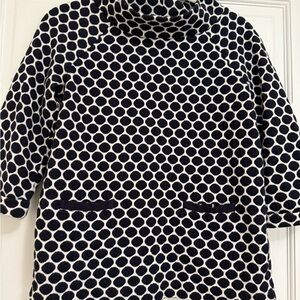Boden Navy and White Polka Dot Turtleneck Sweater